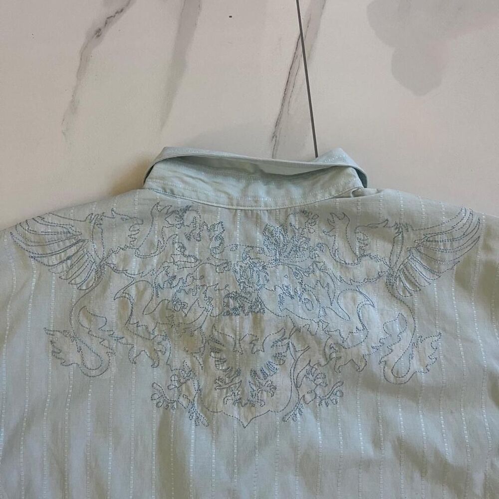 Rusty Men's Blue and Green Shirt